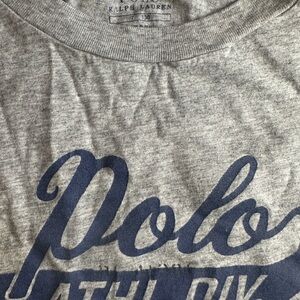 Boys Ralph Lauren Heather Gray and Navy Graphic Tee